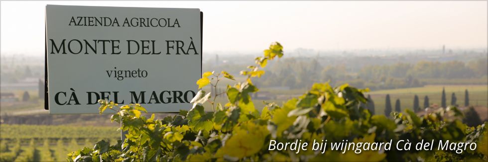Bordje bij wijngaard Cà del Magro